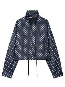 Ropa de otoño para mujer Ropa de invierno Abrigo de invierno con lunares Chaquetas cortas para mujer Abrigos Blusas de manga larga Chaquetas con cremallera para damas Abrigos cortos de primavera y otoño Nuevas prendas de calle Chaqueta corta con cremallera - Azul marino - Ver 6