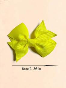 12/20/40pcs Colorful Symmetrical Bow Hair Clips - Yellow & Pink, Suitable For Girls, Gift Use - Multicolor - View 2