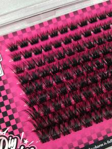 Hinarin 108 piezas Extensiones de pestañas individuales con banda transparente, estilo D Curl, aspecto natural de visón falso, pestañas en racimos puntiagudos tipo manga de 8-16 mm, banda delgada reutilizable, regalo para mujeres y niñas, pestañas postizas - D - Ver 6