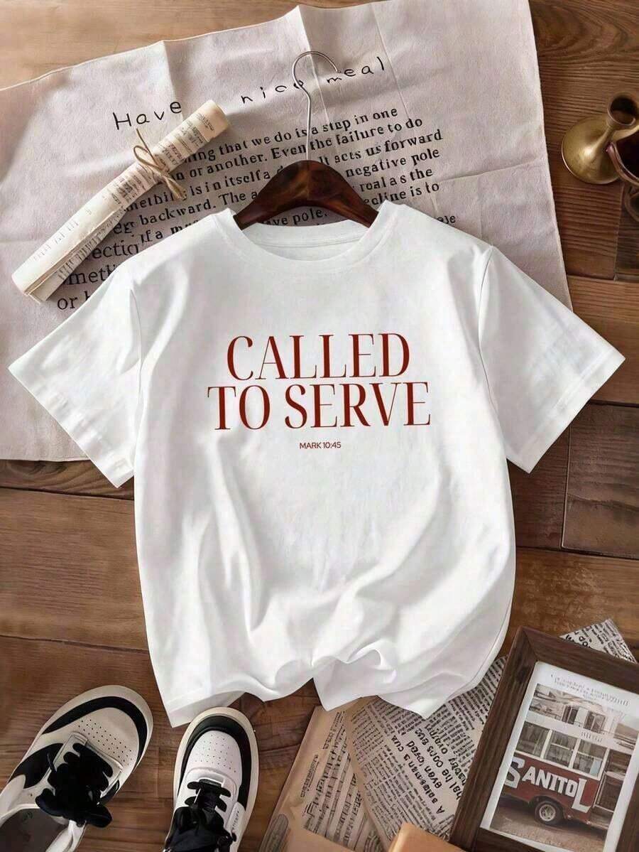 Camiseta Casual de Verano 2026 para Mujer, con Estampado de Letras, Manga Corta, Holgada y Cómoda, 100% Algodón, Duradera - Blanco - Ver 1
