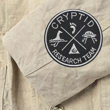 RHUAGYP 1件裝「Cryptid Research Club」標語與UFO刺繡貼布，圓形黑白設計燙貼貼花，適合DIY衣物裝飾 - 多色 - 查看 6