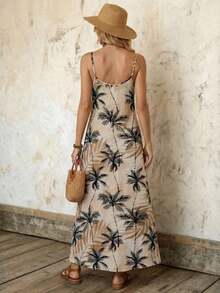 Vestido de vacaciones informal de punto elástico con estampado de tie-dye a rayas para mujer, para primavera y verano - Multicolor 3 - Ver 2
