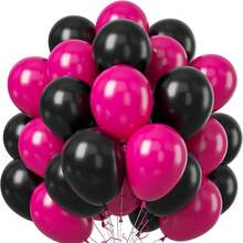 42 peças/36 peças por conjunto, Conjunto de Balões de Látex Pretos e Magenta Novos de 10 polegadas. Adequado para Aniversários, Casamentos, Festas de Noivado, Aniversários, Encontros, Decoração Interna, Cerimônias de Pedido de Casamento e Layout de Quarto Nupcial - Multicolorido - Visão 1