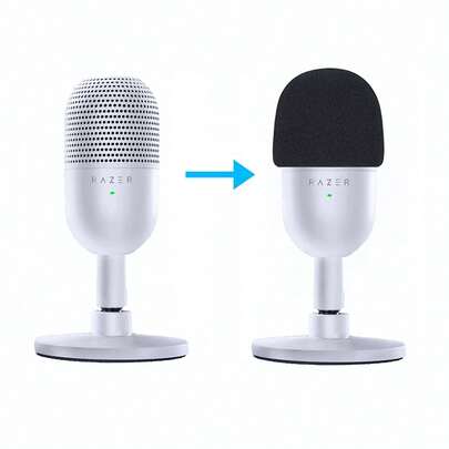 Seiren V3 Mini 防喷罩海绵套 - 专业麦克风防风罩，适用于 Seiren V3 Mini USB 直播麦克风，可最大限度减少爆破音