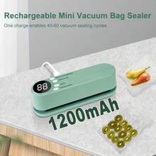 1pc 1200mAh Battery Powered Mini Vacuum Sealer, Food Vacuum Preservation, Suction And Inflation Functions, Portable Vacuum Sealer - Multicolor - View 3