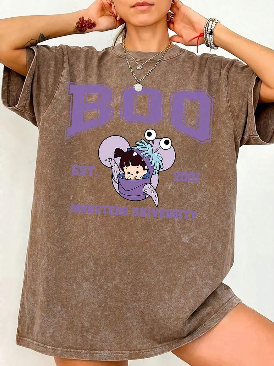 Camiseta de cuello redondo lavada con estampado de Boo de Disney, Disneyland, Disney Animal Kingdom, viaje familiar de Disney, atuendos de verano para mujer, atuendos de vacaciones para mujer, vestidos, vestidos para mujer, ropa de verano, blusas de verano, capris para mujer, monos para mujer, jeans para mujer, jorts, camisetas gráficas para mujer, tops de tirantes para mujer, vestidos de verano para mujer, blusas de verano, ropa de verano, verano, trajes de baño para mujer, trajes de baño para mujer, bikinis, top de tirantes blanco, sudaderas y sudaderas con capucha para mujer, conjuntos de cordón para mujer, trajes elegantes para mujer, conjuntos de dos piezas para mujer, conjunto de falda de dos piezas, conjuntos para mujer, blusas, trajes casuales para mujer, envío gratis, conjuntos de co-ords para mujer, faldas - Caqui - Ver 1