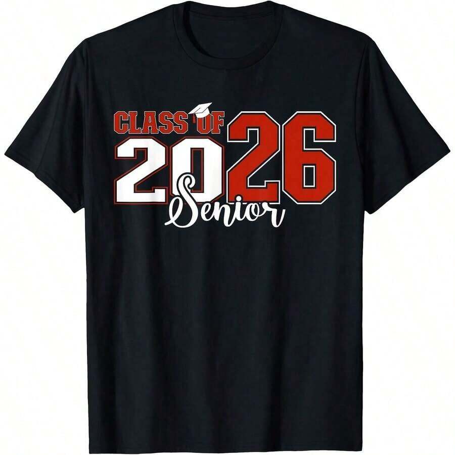 Orgulloso Abuelo de un Graduado de 2026, Camiseta para Familia Graduada de 2026, Ropa Cómoda para el Hogar, Moda Diaria, Ropa para Fiestas, Estilo Unisex, Camiseta de Regalo, Tallas S - XXXXL, Negra - Negro 18 - Ver 1