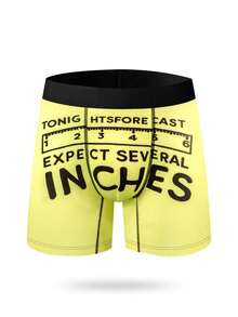 2pcs Expect Several Inches Funny Print Breathable Boxer Briefs, Playful (Novelty + Sexy), Polyester - Multicolor - View 4