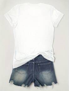 Women's T-Shirt For Spring And Summer - 白色 - 查看 3