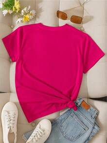 Nine Hearts Black - Camiseta 100% - Rosa oscuro - Ver 4