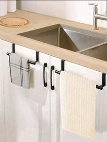 Giá treo khăn gắn tủ, không cần khoan, dùng ngay, thanh treo khăn cửa phòng tắm, móc treo khăn lau bếp. - Nhiều màu - Xem 1