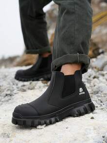 New Fashion Men's Shoes, Men's Boots Including Chelsea Boots, Outdoor Cowboy Boots In Plus Size, Slip-On Hiking Shoes, High-Top Outdoor Hunting Boots, Hiking Boots, Durable Thick-Sole Mountaineering Boots, Suitable For Spring, Summer, Autumn And Winter - Black - View 8