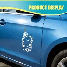 2PCS Cat Car Sticker Decal, Vinyl Waterproof Cool Automotive Bumper Sticker, Funny Strong Adhesive Vehicle Exterior Body Decal Decoration Accessories For Truck, SUV, Laptop - Trắng - Xem 4