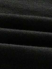 Camiseta De Manga Corta Para Mujer Con Estampado De Letras - Negro - Ver 3