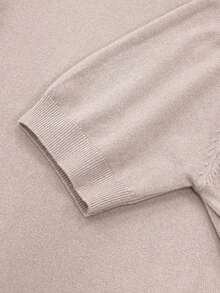 Camiseta de punto de manga corta de unicolor y peso ligero para mujer, top de verano minimalista en rojo - Rosa marrón - Ver 6