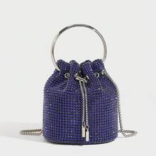 Dinner Bag Diamond Bag 2026 Spring New Fashion Chain Diamond One-Shoulder Diagonal Bucket Bag Wholesale - Silver - View 6