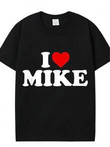 Graphic Tees - Cotton Short Sleeve i Love Mike - Heart T-Shirt - boxers - Noir - Voir 1