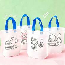 6/24 Stück wiederverwendbare DIY Graffiti Mini Vlies Tragetaschen - Karneval Tier Kunst Party Geschenktüten, bunte Marker, Weihnachts- und Neujahrgeschenkverpackung & Aufbewahrung, Party Geschenke - zufällige Muster & Seilfarben - Verschiedenfarbig - Übersicht 10