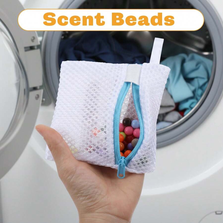 1pc Reusable Zipper Laundry Soap Bag, Mesh Wash Bag For Delicates, Machine Washable Multi-Purpose Storage Bag, Portable Washing Organizer, Fine Mesh Protection Bag For Undergarments Lingerie Socks, Durable Laundry Accessory, Travel Essential Packing Cube, Home Organization Solution For Clothes Care - View 1