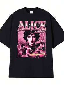 Women's T-ShirtsAlice Cullen Team Vampire Movie Graphic 2026 T-Shirts Men Women Summer Vintage High Street T Shirt 100 Cotton Oversized T-Shirt - 黑色 - 查看 1