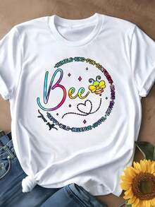 Camiseta de Mujer a la Moda, Corte Holgado Casual, Opciones en Blanco, Humilde, Amable, Divertida, Segura, Valiente, Fuerte, Feliz, Salvaje, Alegre, Camisetas con Estampado Gráfico, Tops de Verano para Mujer, Camisetas Lindas Vintage de Algodón, Conjuntos de Verano para Mujer, Camisetas Gráficas para Mujer, Tops Cortos para Mujer, Ropa Linda Vintage de Algodón para Mujer, Camisetas de Mujer, Tops de Verano, Camisetas Gráficas, Conjuntos de Verano para Mujer, Camisetas Gráficas para Mujer, Tops Cortos para Mujer, Ropa Linda Vintage de Algodón para Mujer, Ropa de Uso Diario - Blanco - Ver 3