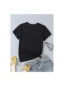 Camiseta de mujer con estampado de cactus y cabeza de vaca, Camiseta de manga corta deportiva informal y holgada - [Blanco] - Ver 7