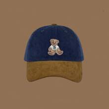 Mũ lưỡi trai nhung kẻ thêu hình gấu Teddy, mũ lưỡi trai unisex điều chỉnh được, mũ snapback mềm mại, kiểu dáng cổ điển đa năng, phù hợp cho các chuyến đi chơi mùa xuân và mùa thu cũng như sử dụng hàng ngày. - mũ bóng chày - Xem 14