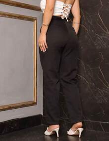 Tailored Trousers With A Carrot-Style Belt, ZA Type. - 1 caza negra - Ver 2