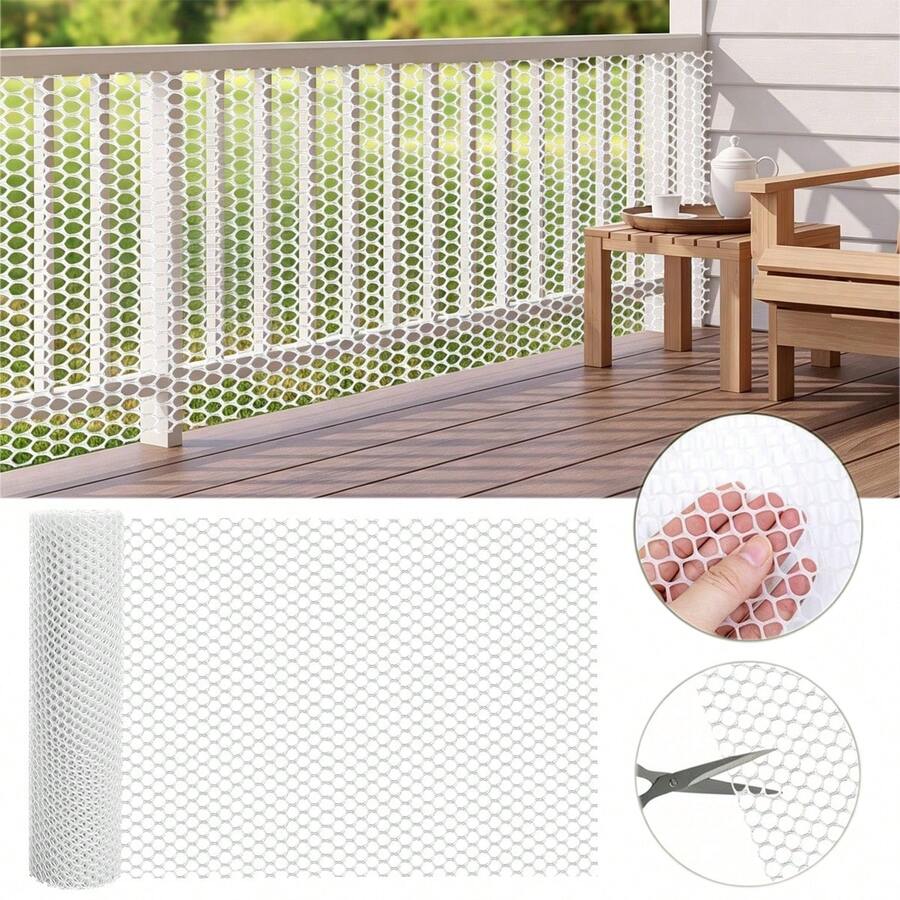 Outdoor Protective Net, PC Plastic Mesh Fence, Multi-Purpose Garden Fencing (Suitable For Pets And Poultry), Small Animal Protection Net (Suitable For Rabbits, Chickens, Dogs), Anti-Snake Outdoor Protective Net (White)