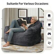 Round Ergonomic Pouf That Conforms To The Contours Of The Body For Optimal Relaxation And Comfort At Home. - 黑色 - 查看 5