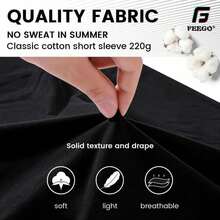 Free Shipping | Men's Square Cut Crew Neck T-Shirt With Christian Faith Letter Print, Casual Streetwear, White Short Sleeve Everyday T-Shirt, All Season Crew Neck T-Shirt, Fun Graphic Tee 4L8R QENS - 黑色 - 查看 5