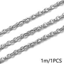 1m 304 Stainless Steel 18K Gold Plated Paperclip Chain, Rectangular O Link Chain, Waterproof DIY Handmade Bracelet Necklace - Chain - View 9