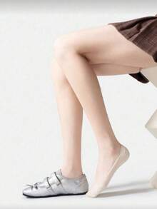 1/5/10 Set - Women's Lightweight Invisible Stockings With Anti-Slip Design. Suitable For Business And Casual Wear, - Apricot - View 3