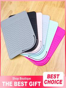 1pc This Heat-Resistant Mat, Designed Specifically For Hair Styling Tools, Is Suitable For Use With Both Flat Irons And Curling Irons. Crafted From Heat-Resistant Material, It Is Easy To Store And Transport, Making It An Ideal Choice For Hotels. - Multicolor - View 8