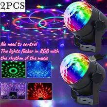 2 Buah Lampu Proyeksi Bola Kristal LED Plastik | Lampu Bola Disko RGB | Bertenaga USB | Lampu Berubah Warna dan Berkedip Mengikuti Musik | Proyeksi Kombinasi Warna Beragam | Sempurna untuk Pesta | Dansa | Dekorasi Ruangan dan Semua Acara Lainnya | Hadiah Liburan yang Ideal - Remote kontrol hitam (2 buah) - View 6