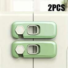2pcs Baby Safety Fridge Lock, Drill-Free Self-Adhesive Refrigerator Door Lock, Child-Proof Cabinet Door Drawer Lock, Anti-Opening Finger Pinch Protection, Durable ABS Safety Lock, Suitable For Kitchen Home - Thickened Upgraded Version - View 9