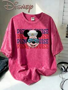 Disney Oversize Round Neck Washed T-Shirt With Disney Mickey Mouse Print, Disneyland, Disney Animal Kingdom, Disney Family Vacation Trip, Summer Outfits For Women, Vacation Outfits Women, Dresses,, Dresses For Women, Summer Clothes, Summer Tops, Capris For Women, Rompers For Women, Jeans For Women, Jorts, Graphic Tees Women, Tank Tops Women, Dresses For Women Summer, Summer Tops, Summer Clothes, Summer, Swimsuits For Woman, Bathing Suits For Women, Bikinis, White Tank Top, Women Sweatshirts & Hoodies, Cord Sets For Women, Trajes Elegantes De Mujer, Conjuntos De Dos Piezas Para Mujer, Skirt Two Piece Set, Conjuntos De Mujer, Blusas, Trajes De Mujer Casual, Free Shipping, Co Ords Sets Women, Faldas - Màu Hoa hồng đỏ - Xem 1