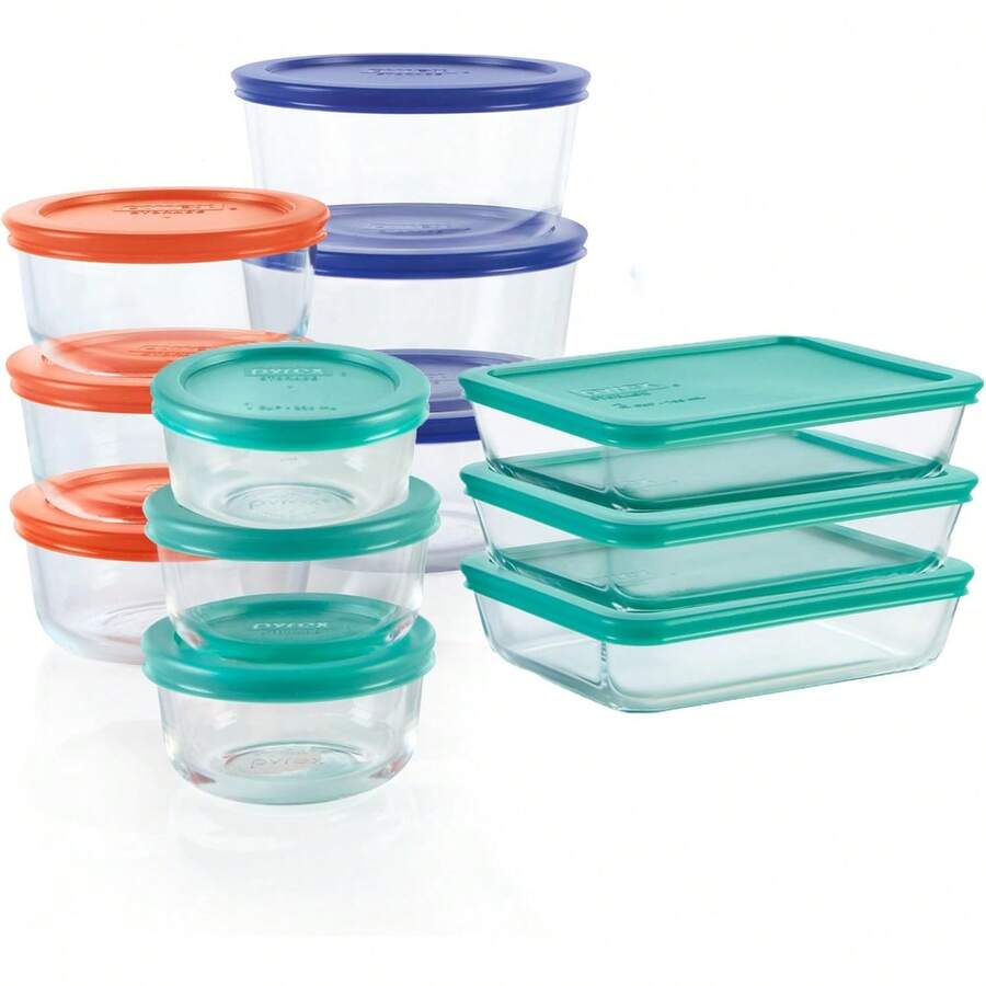 (12-Pack) Glass Food Storage Containers Set, 1/2/3 Cup Meal Prep Containers With Plastic Lids, Dishwasher & Microwave - 12 Pack - View 1