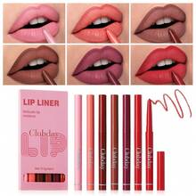 Clubday 6-Color Nude Lip Liner Pencil Set, Matte Finish, Perfect For Everyday Commuting, Lip Contouring - Multicolor - View 12
