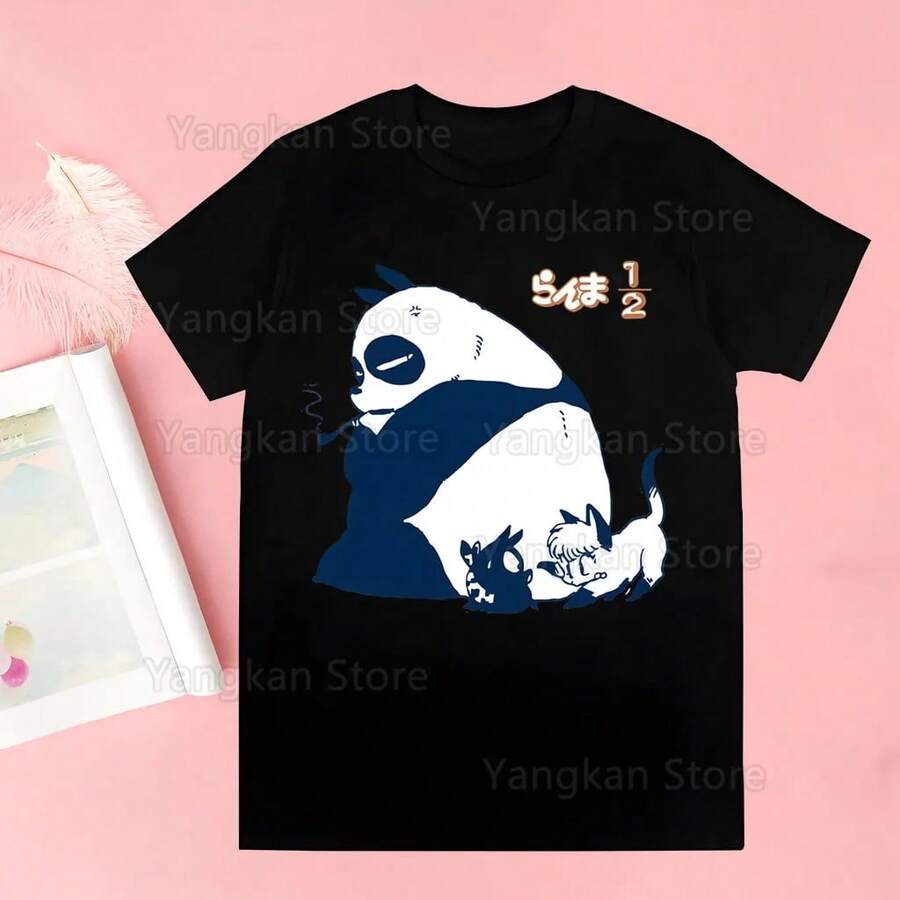 Camisetas Más Vendidas de 2026: Camisetas Divertidas de Hip Hop Ranma 12 para Verano, para Hombres y Mujeres, Camisetas de Ranma 1⁄2, Ropa Urbana Ulzzang Harajuku - Negro - Ver 1