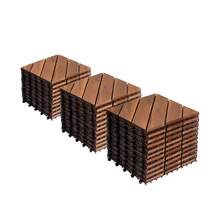 Interlocking Deck Tiles Diagonal Pattern, 12" X 12" Acacia Wood Tiles For Patio, Waterproof, All-Weather, Outdoor Decking For Garden, Pool, Balcony - 12 X 12 Inches - View 12