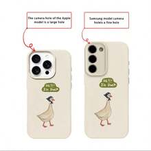 1pc TPU Material Funny Duck Pattern Phone Case Suitable For IPhone 17 Pro Max/17/16 Pro Max/15/13/12/11, S20 FE/A15/S24/A55, Note 11/Note 12/Note 13 Pro, Full Coverage Anti-Drop Soft Protective Cover - White - View 7
