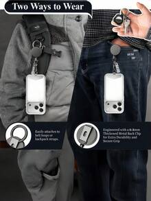 1 Adjustable Mobile Phone Lanyard, Equipped With A Quick Snap Clip, With A Card Slot For Hanging The Phone, An Anti-Theft Lanyard With A Climbing Hook And A Universal Hook. Suitable For Outdoor Activities. - Multicolor - View 5