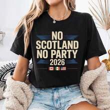 1 "No Scotland No Party 2026" T-Shirt, Scotland National Team World Cup T-Shirt, Army Tartan T-Shirt, 180g, 100% Cotton. - 黑色 - 查看 12