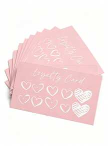 50pcs Pink Heart Loyalty Punch Cards, Blank Customer Reward Cards For Small Business, Perfect For Boutiques, Coffee Shops And Beauty Salons - Loyalty Card - View 2