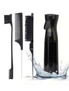 OBOVAY 1/3/4pcs Professional Styling Comb Set, Including One High-Pressure Continuous Spray Bottle, One Set Of Styling Combs, One Volumizing Comb, One Rat Tail Comb And One Edge Comb. Essential Hair Care Products For Back To School And Travel. A Practical Hairstyle Tool Accessory, Back To School, College Dorm Essential, Wedding, Travel Essential, Bathroom Accessory - Multiple Styles - View 8
