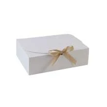 3 Sizes Available, White Gift Box With Lid And Gold Ribbon, Suitable For Bridesmaid Proposal, Wedding, Birthday, Christmas Party And Other Occasions - View 2