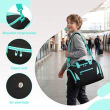 Small Travel Bag For Kids, Travel Bags For Girls And Boys With Shoe Compartment, Children's Travel Bag, School Travel Bags - 黑色和藍色 23005 - 查看 10