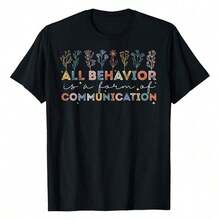 All Behavior Is A Form Of Communication - Women's Plus Size Graphic T-Shirt - 黑色 - 查看 6