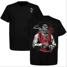 Doc Holliday Say When Old West Death Dealers Collection Tombstone Ghost Town Zombie Denim Shirt Full Color Full Size 72MW BMJP PCSG - màu đen - Xem 1